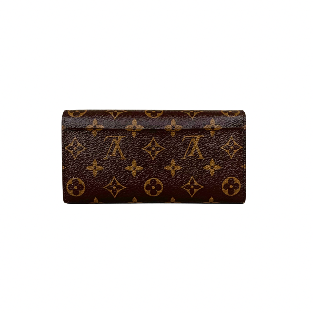 Portefeuille Sarah Monogram Canvas Gold Hardware