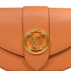 Pont 9 PM Caramel Brown Grained Leather Gold Hardware