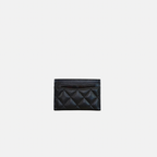 Classic Card Holder Black Caviar Leather Silver Hardware