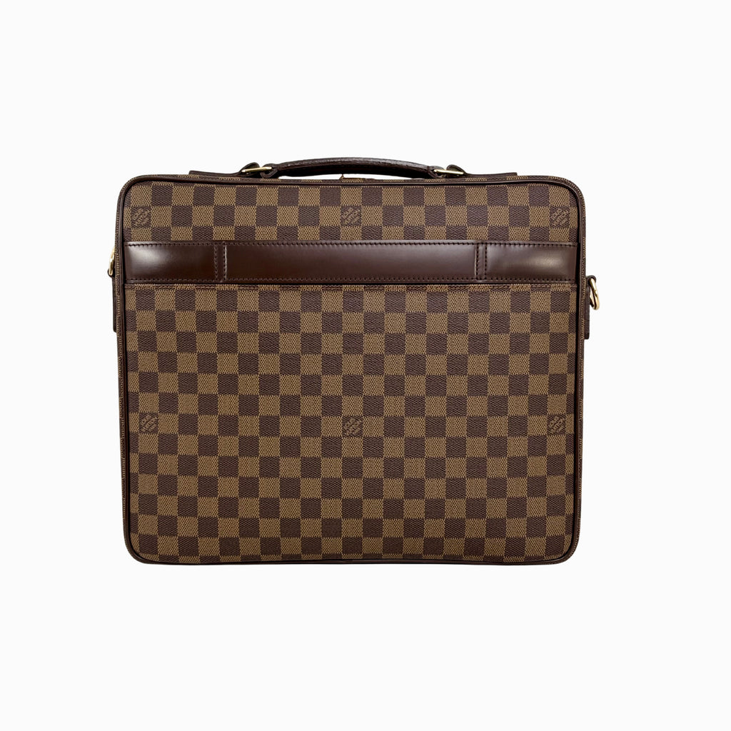 Sabana Case Bag Damier Ebene Leather Gold Hardware