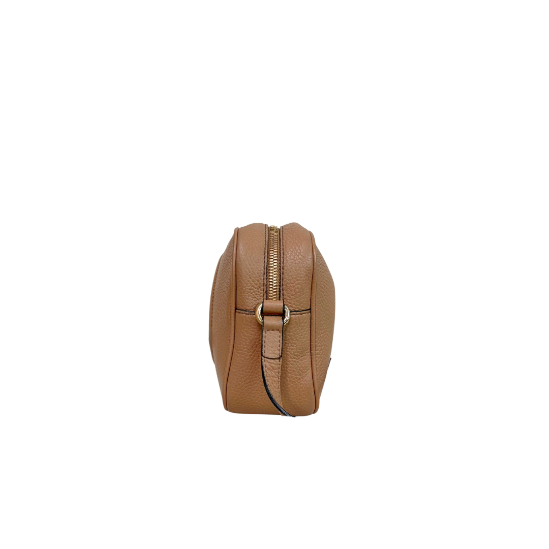 Soho Disco Rose Beige Calfskin Leather Gold Hardware