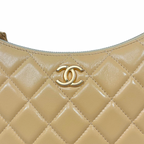 Hobo Bag Yellow Lambskin Leather Gold-Tone Hardware