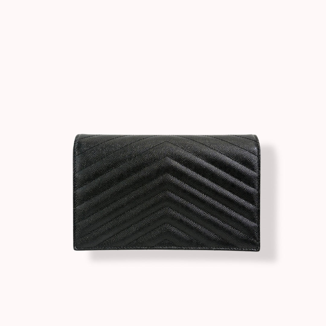 Classic Cassandre Chain Wallet Black Gold-Tone Hardware