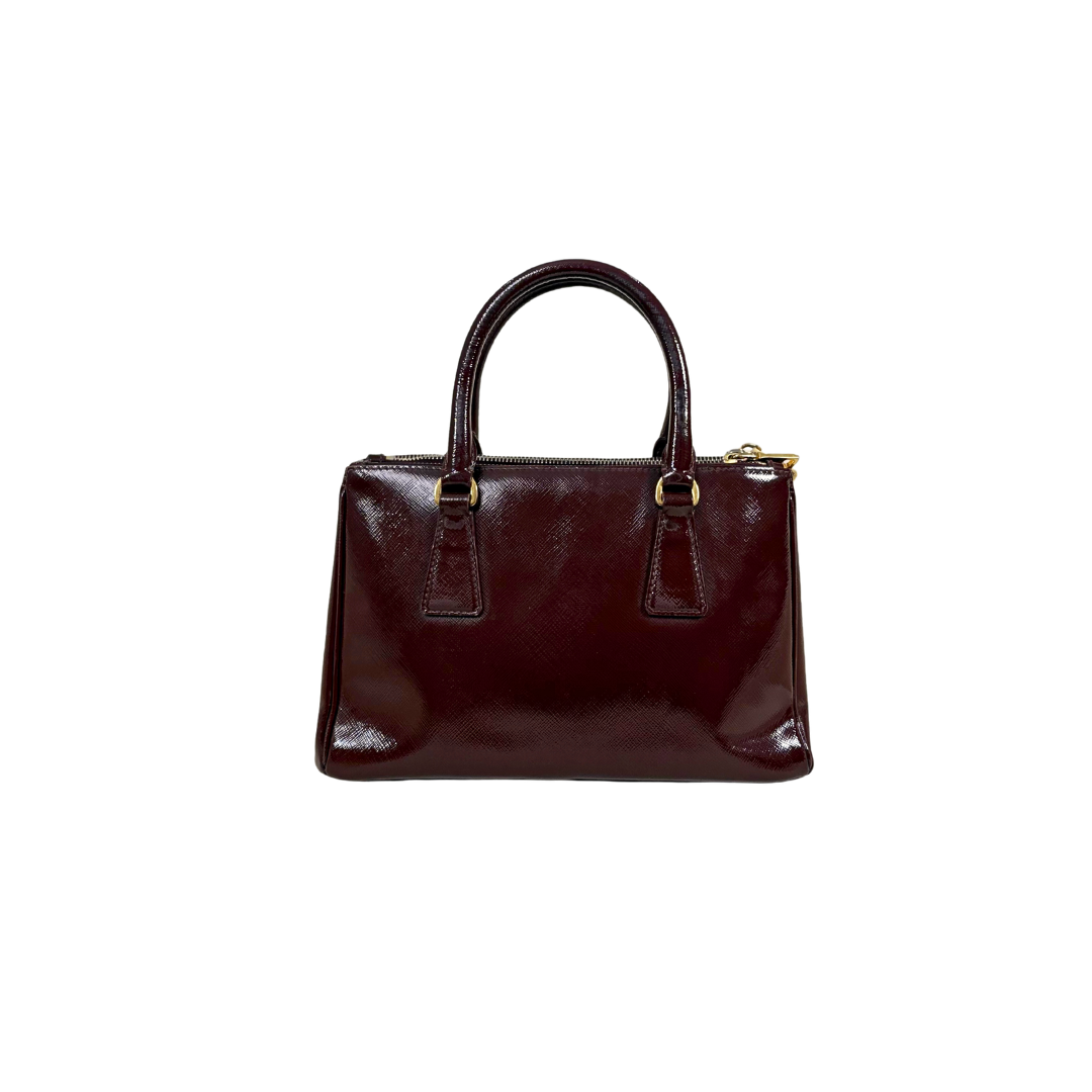 Spazzolato Burgundy Patent Leather Gold Hardware