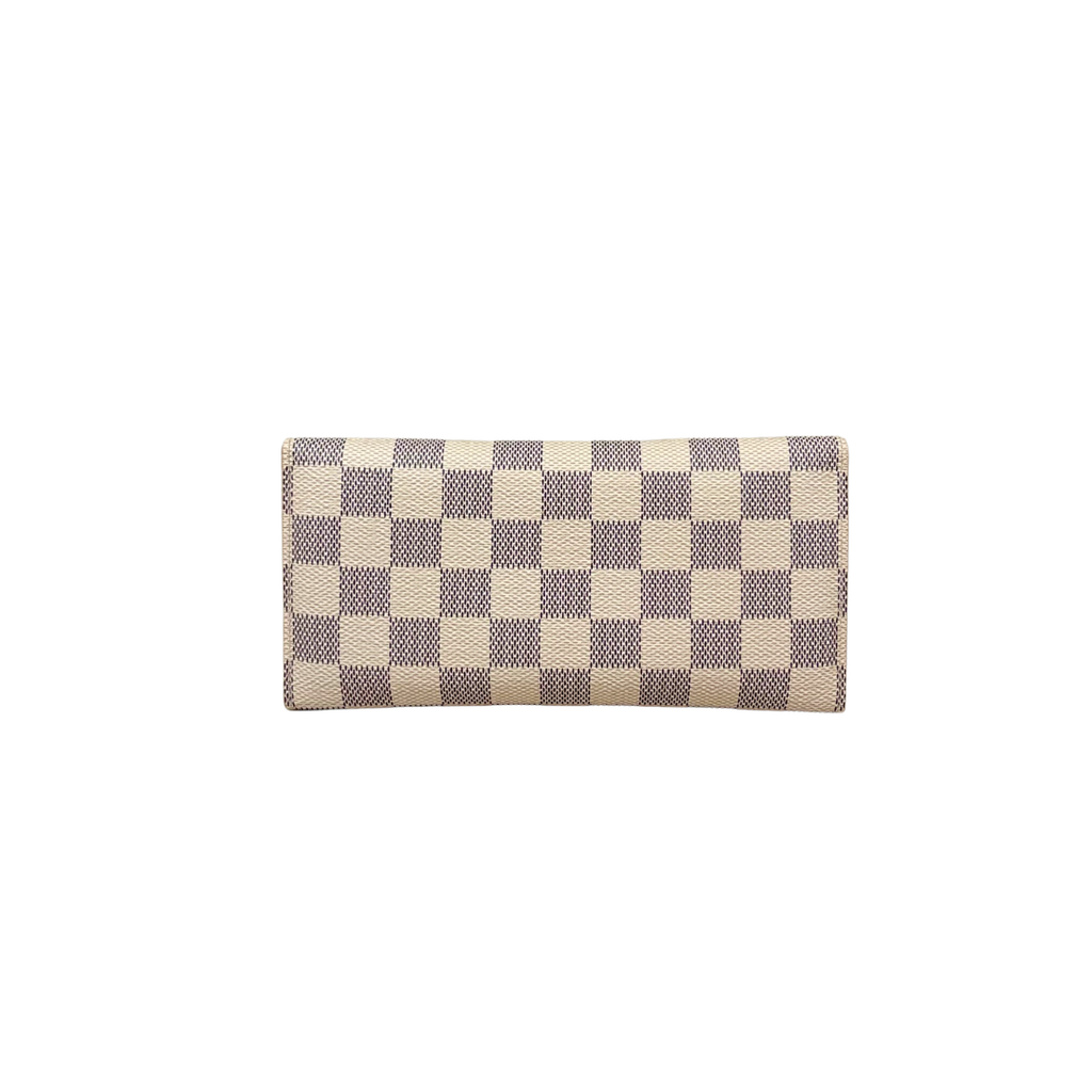 Josephine Wallet Damier Azur Canvas Gold Hardware