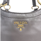 Signature Hobo Bag Vitello Daino Leather Grey Gold Hardware