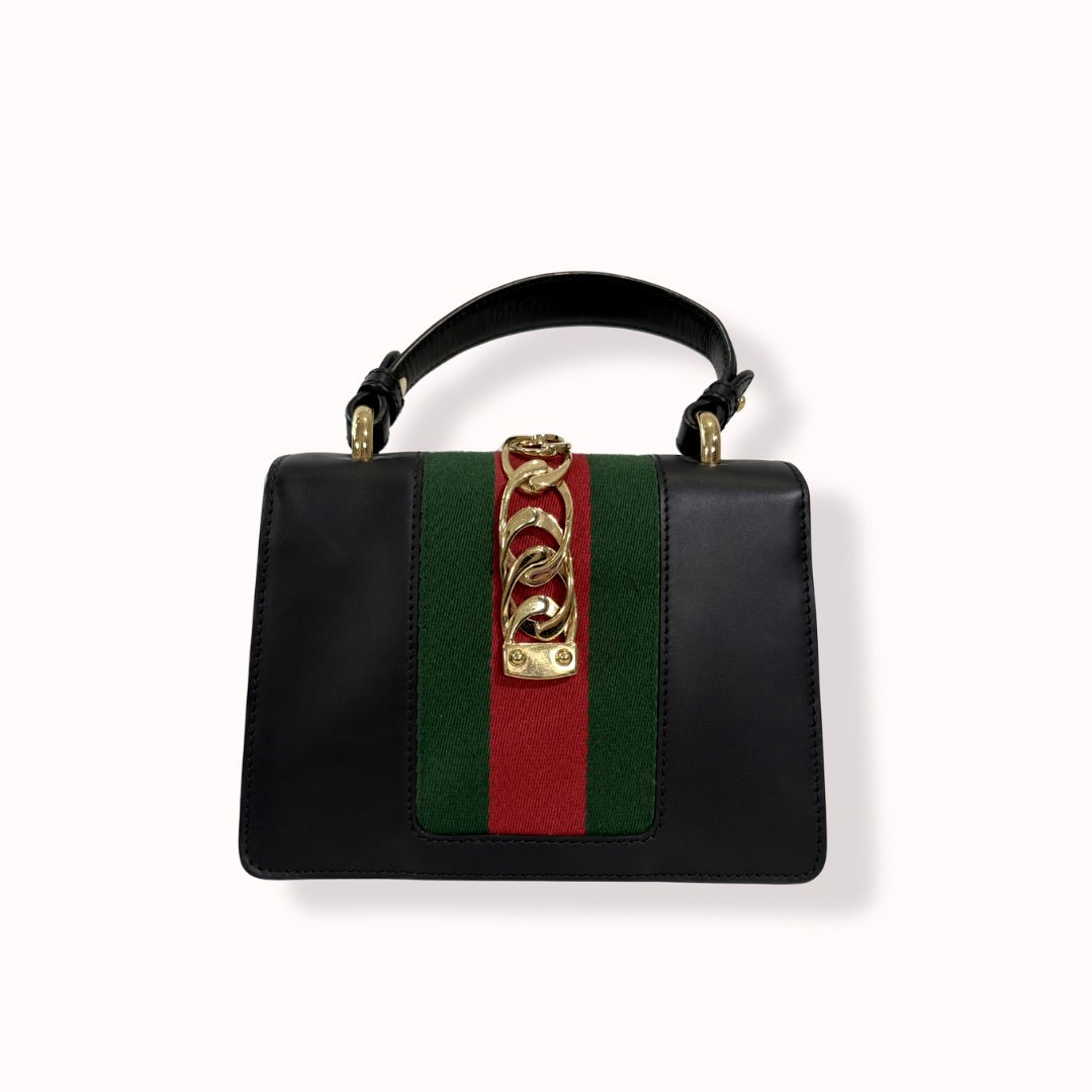 Sylvie Mini Black Cherry Line Gold Hardware