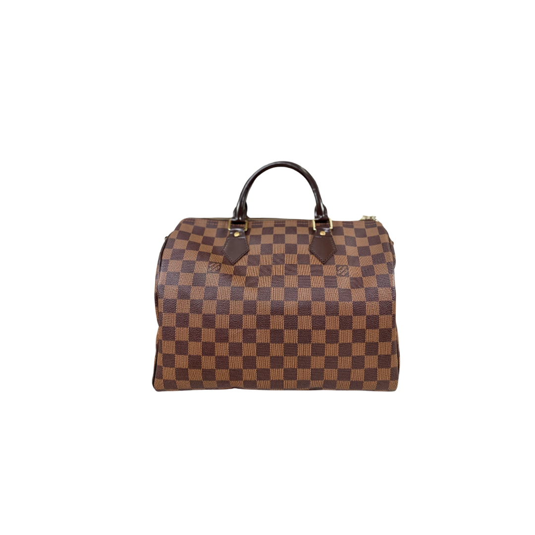 Speedy Bandoulière 30 Damier Ebene Canvas Gold Hardware