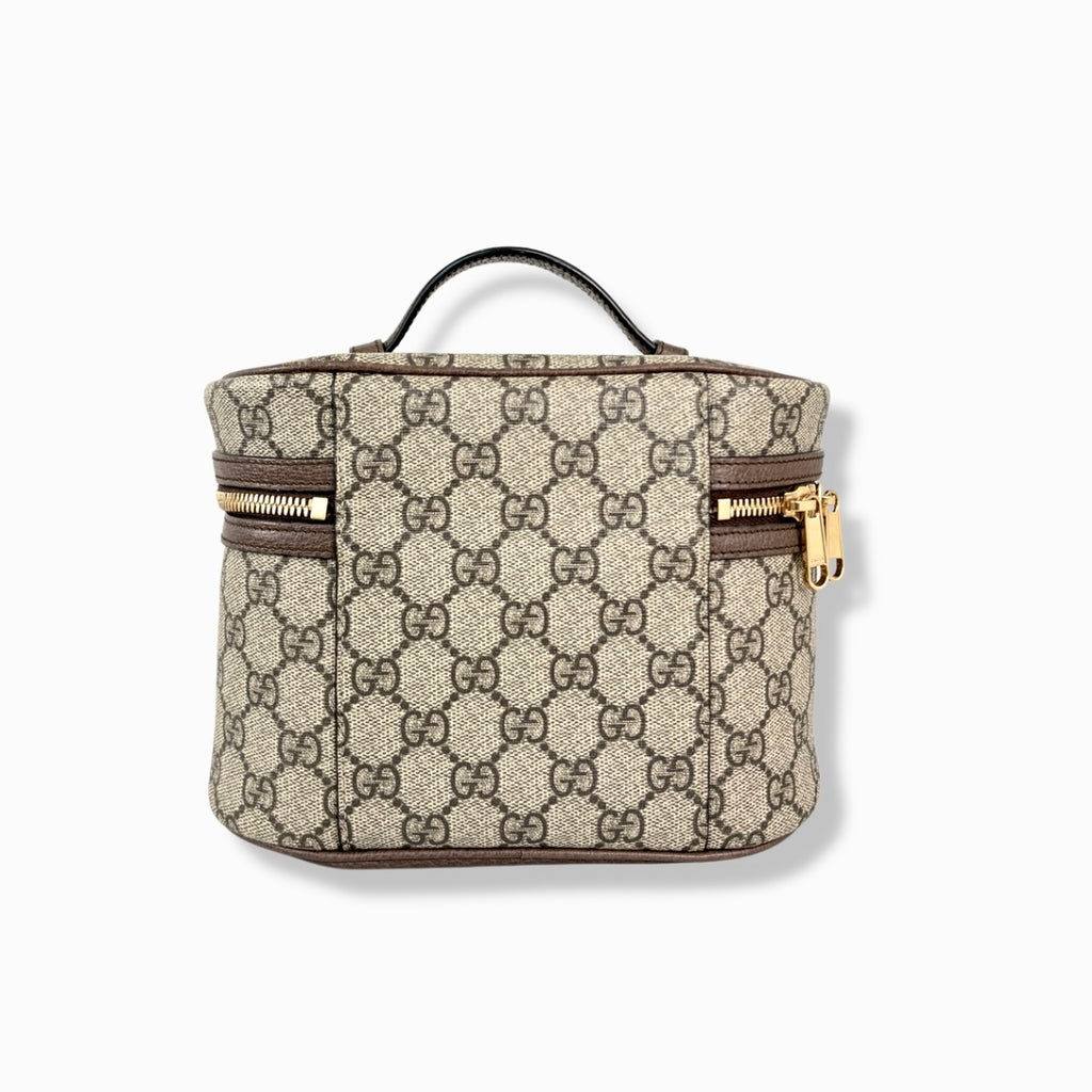 Ophidia Cosmetic Case GG Supreme Canvas Gold Hardware