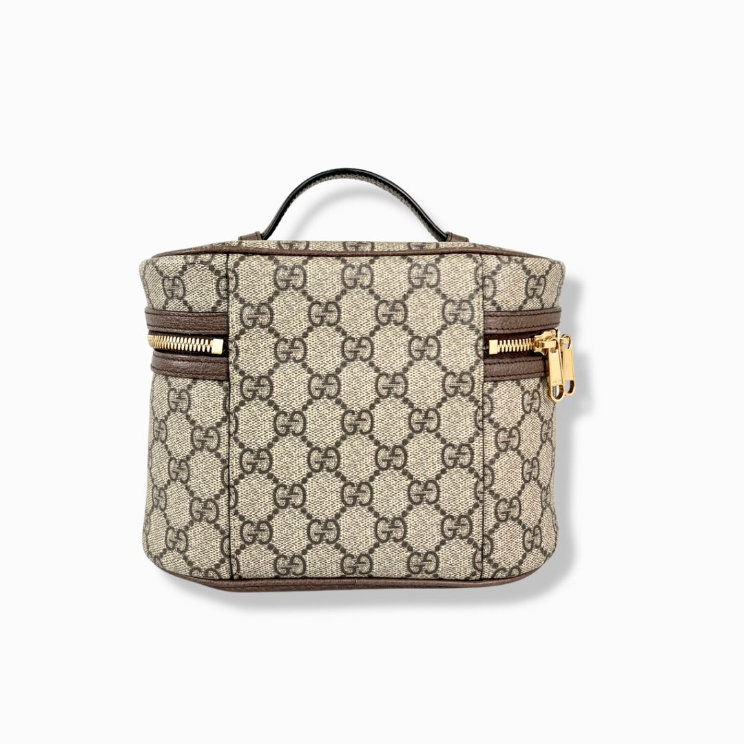 Ophidia Cosmetic Case GG Supreme Canvas Gold Hardware