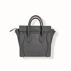 Nano Luggage Grey Kohl Drummed Calfskin Leather