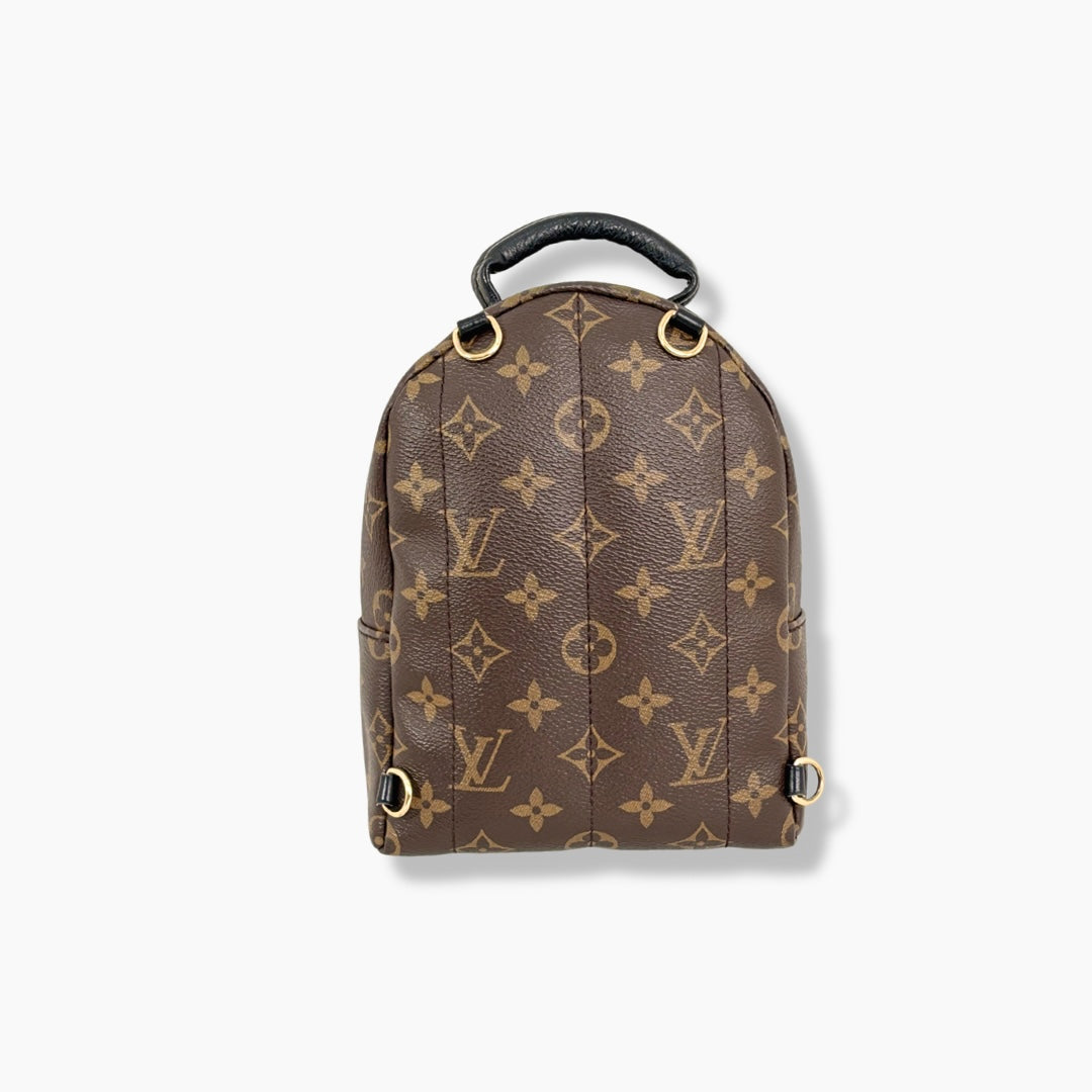 Palm Springs Monogram Canvas Mini Backpack Gold Hardware