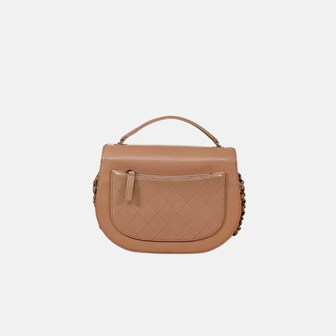 Coco Curve Flap Beige Calfskin Leather Gold-Tone Hardware Series 25
