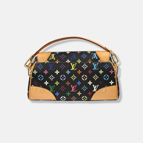 Beverly MM Monogram Canvas Black Multicolor Gold Hardware