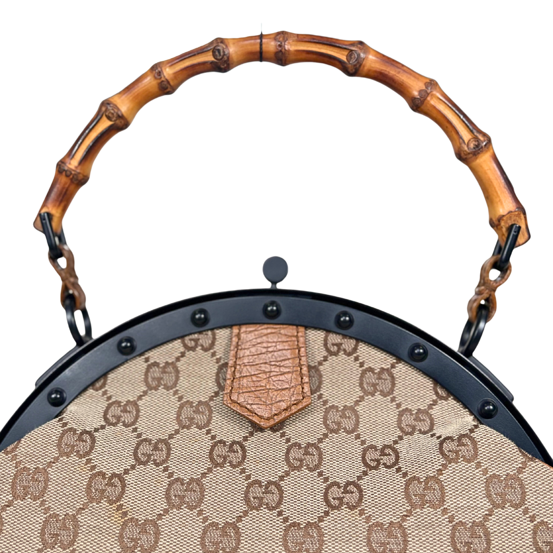 Vintage Bamboo Top Handle Bag GG Canvas