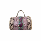 Boston Bag Beige/Purple Python Soho Leather Gold Hardware