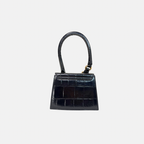 Le Chiquito Crocodile Mini Black Gold Hardware