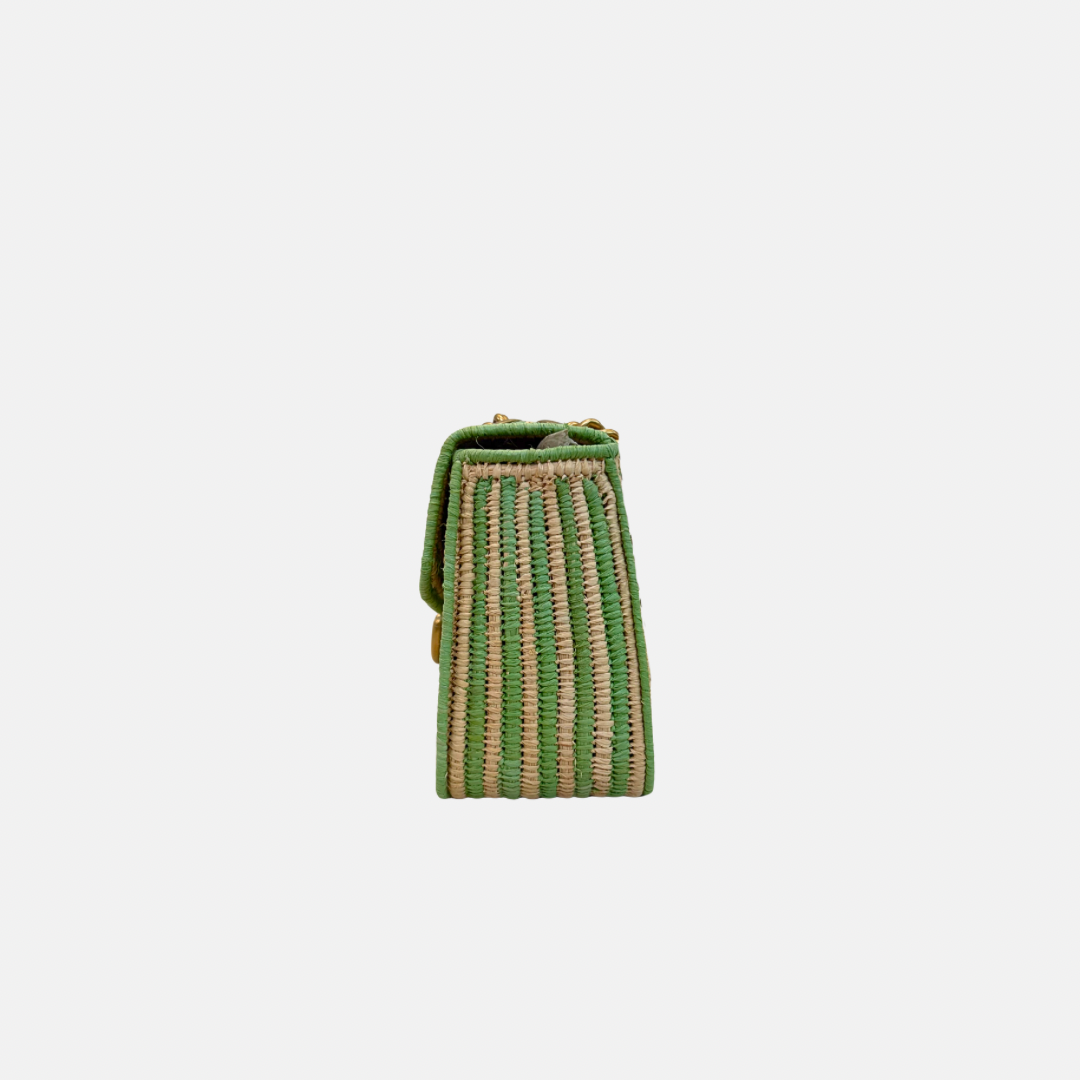 Limited Edition GG Marmont Medium Raffia Woven Gold Hardware