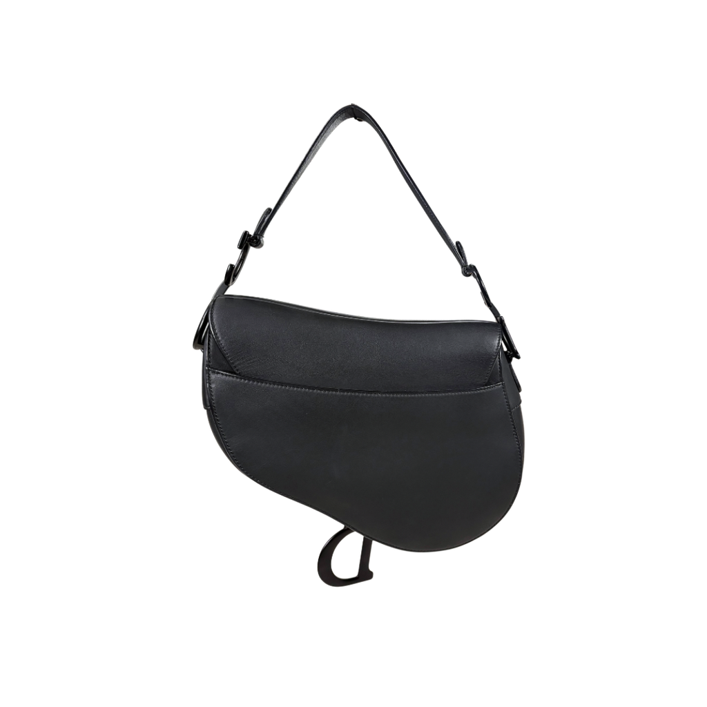 Medium Saddle Bag So Black Ultramatte Smooth Leather