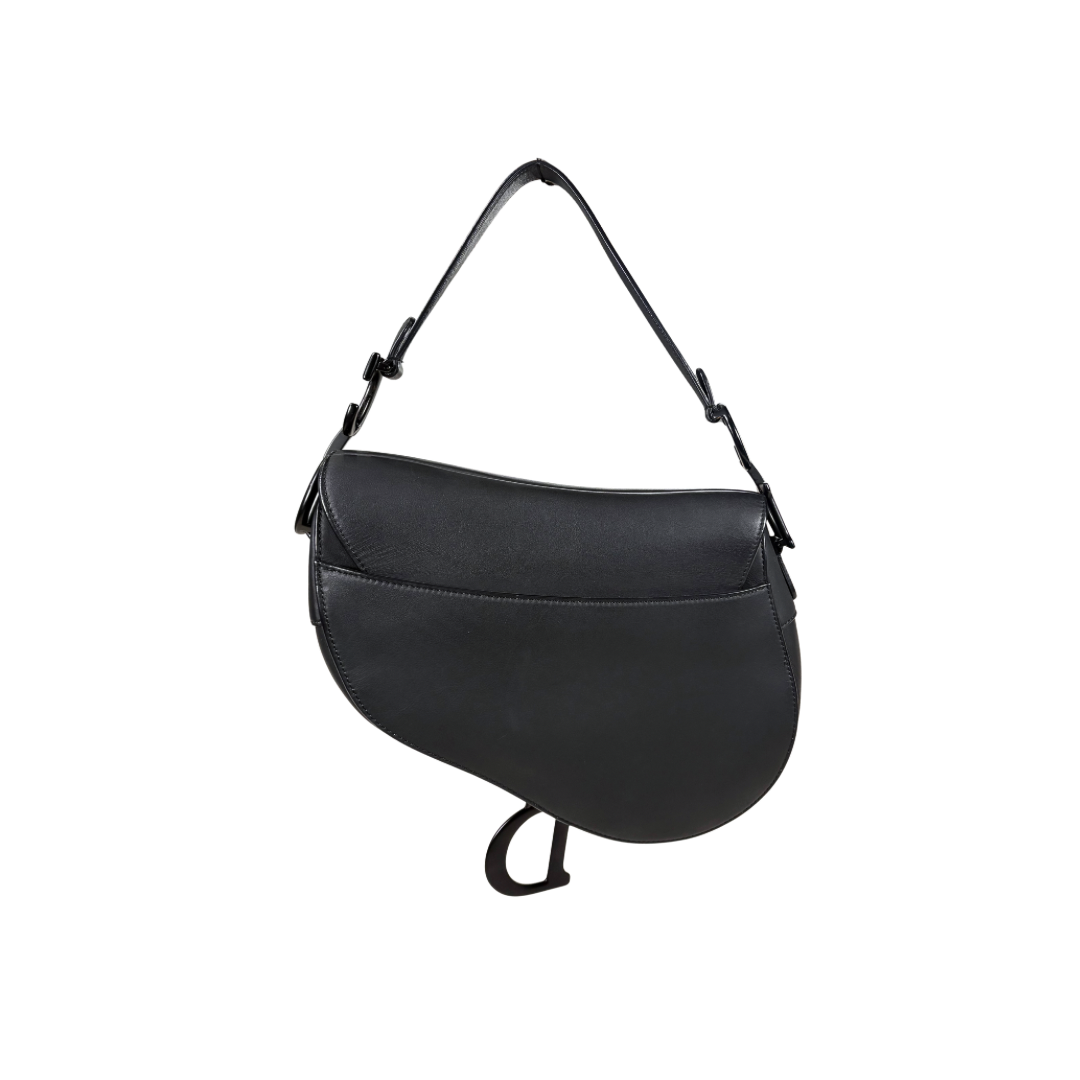 Medium Saddle Bag So Black Ultramatte Smooth Leather