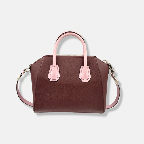 Antigona Burgundy/Pink Sugar Goatskin Leather Silver Hardware
