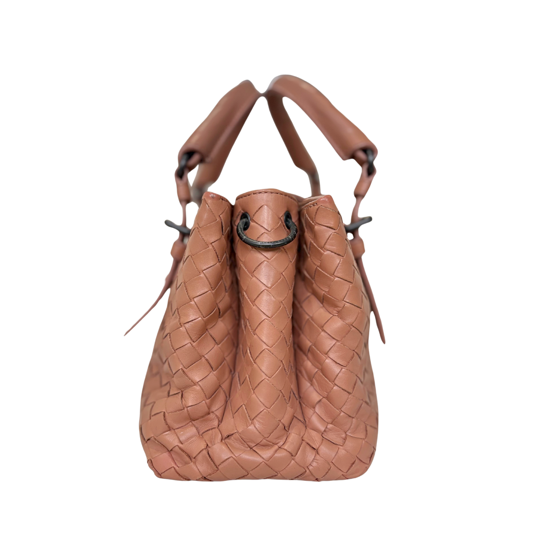 Roma Tote Pale Pink Intrecciato Silver-Toned Hardware