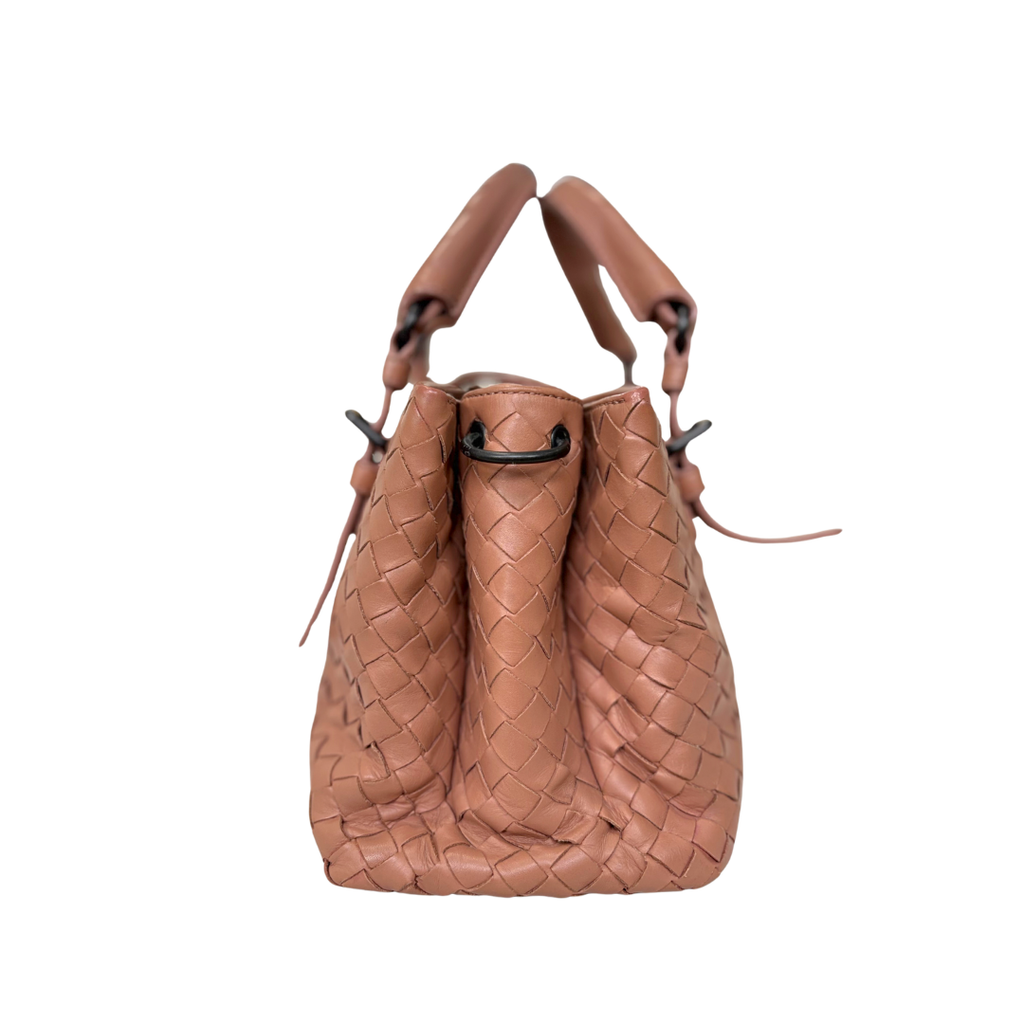 Roma Tote Pale Pink Intrecciato Silver-Toned Hardware