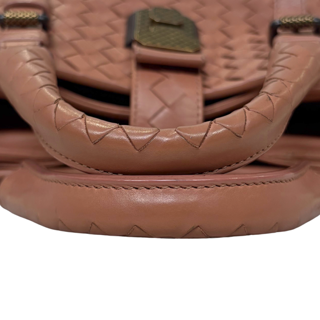 Roma Tote Pale Pink Intrecciato Silver-Toned Hardware