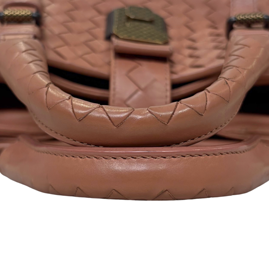 Roma Tote Pale Pink Intrecciato Silver-Toned Hardware