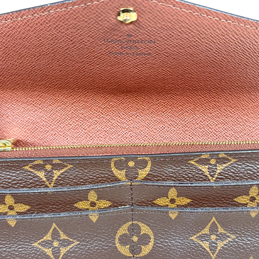 Portefeuille Sarah Monogram Canvas Gold Hardware