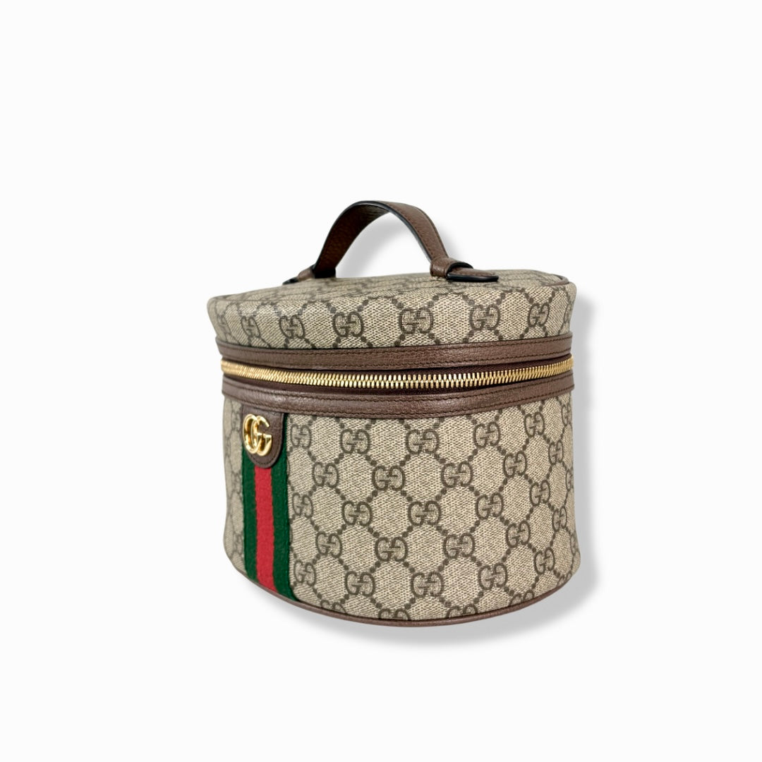 Ophidia Cosmetic Case GG Supreme Canvas Gold Hardware