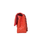 Classic Double Flap Medium Coral Orange Patent Leather Series 21