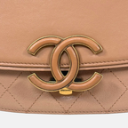 Coco Curve Flap Beige Calfskin Leather Gold-Tone Hardware Series 25