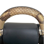 Capucines Snake Skin  Top Handle BB Taurillon Black Silver Hardware