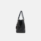 Two Way Tote Bag Black Leather Gold Hardware