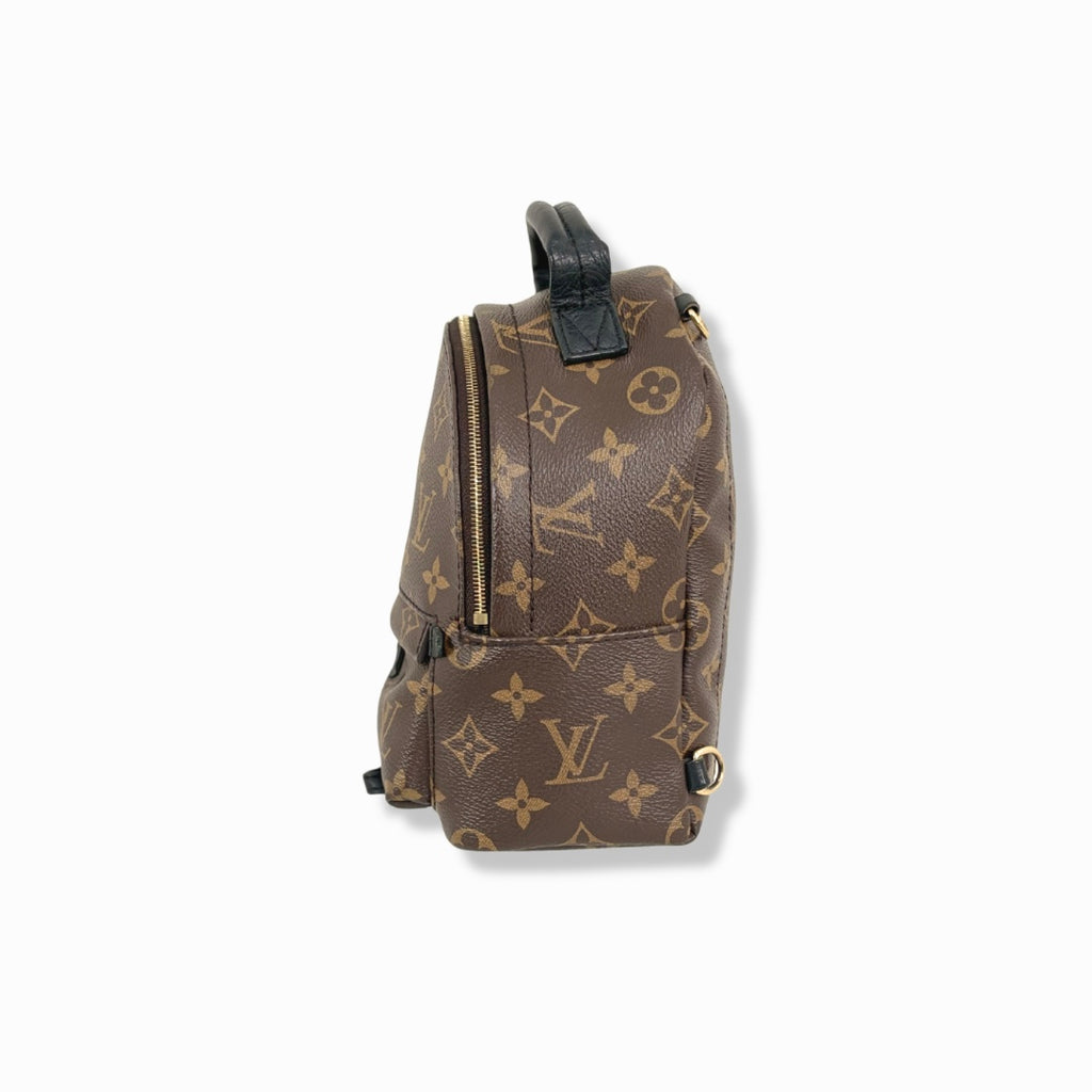Palm Springs Monogram Canvas Mini Backpack Gold Hardware