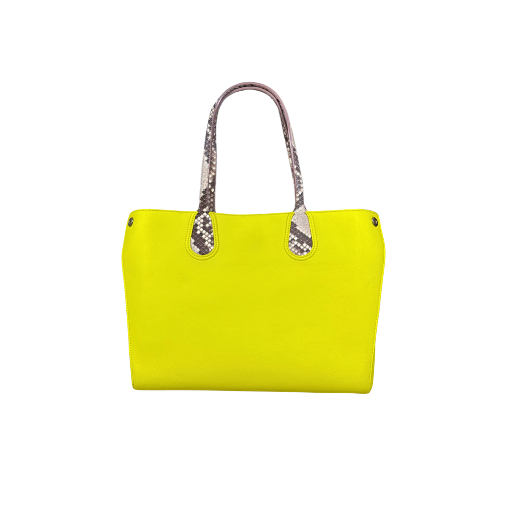 Addict Tote Bag Exotic Leather Green Gold Hardware