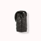 Grey Chevron Quilted Leather Toy LouLou Silver Hardware
