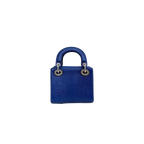 Mini Lady Dior Bag Blue Lizard W/ Crystals Charms Silver Hardware