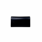 Long Bi-fold Wallet Black Smooth Leather