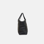 Vitello Phenix Black Tote Bag Silver Hardware