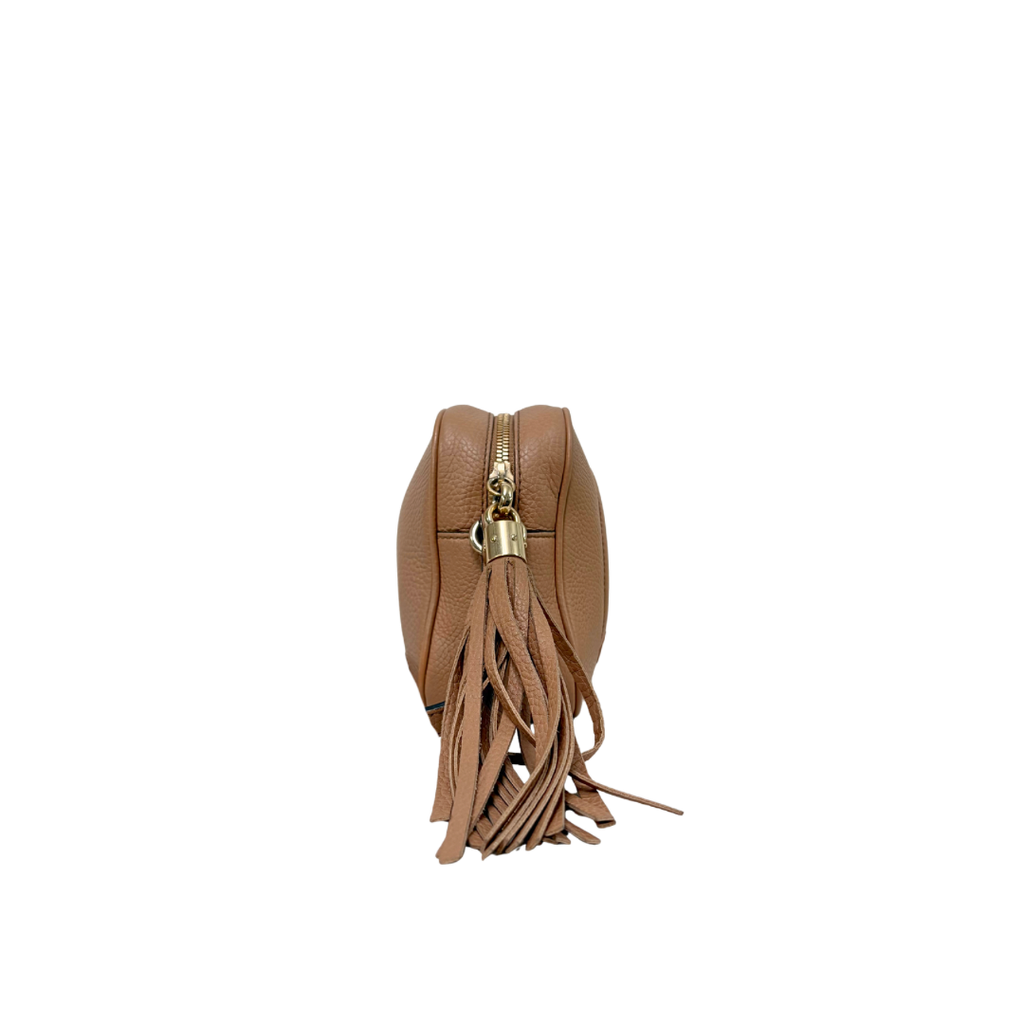 Soho Disco Rose Beige Calfskin Leather Gold Hardware