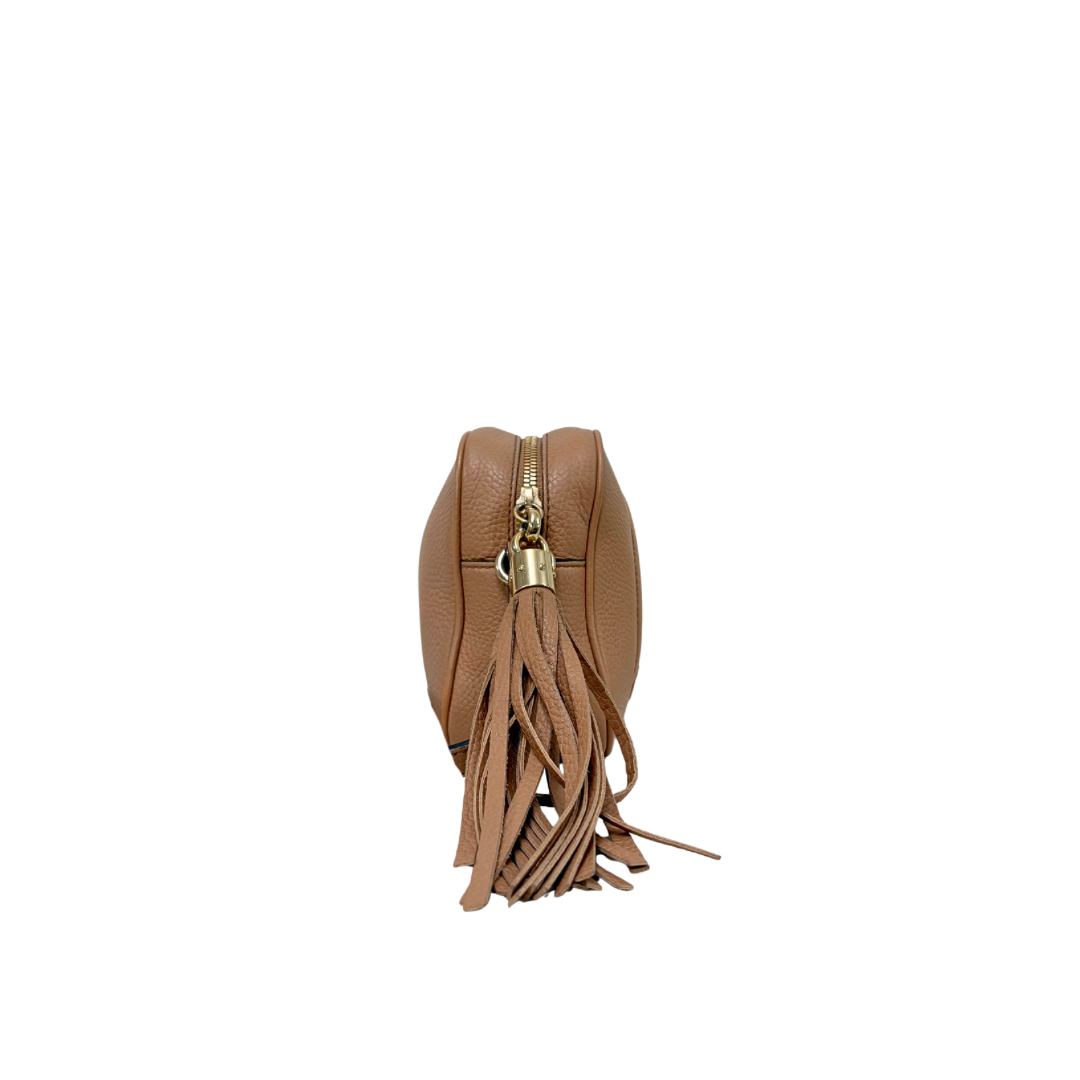 Soho Disco Rose Beige Calfskin Leather Gold Hardware