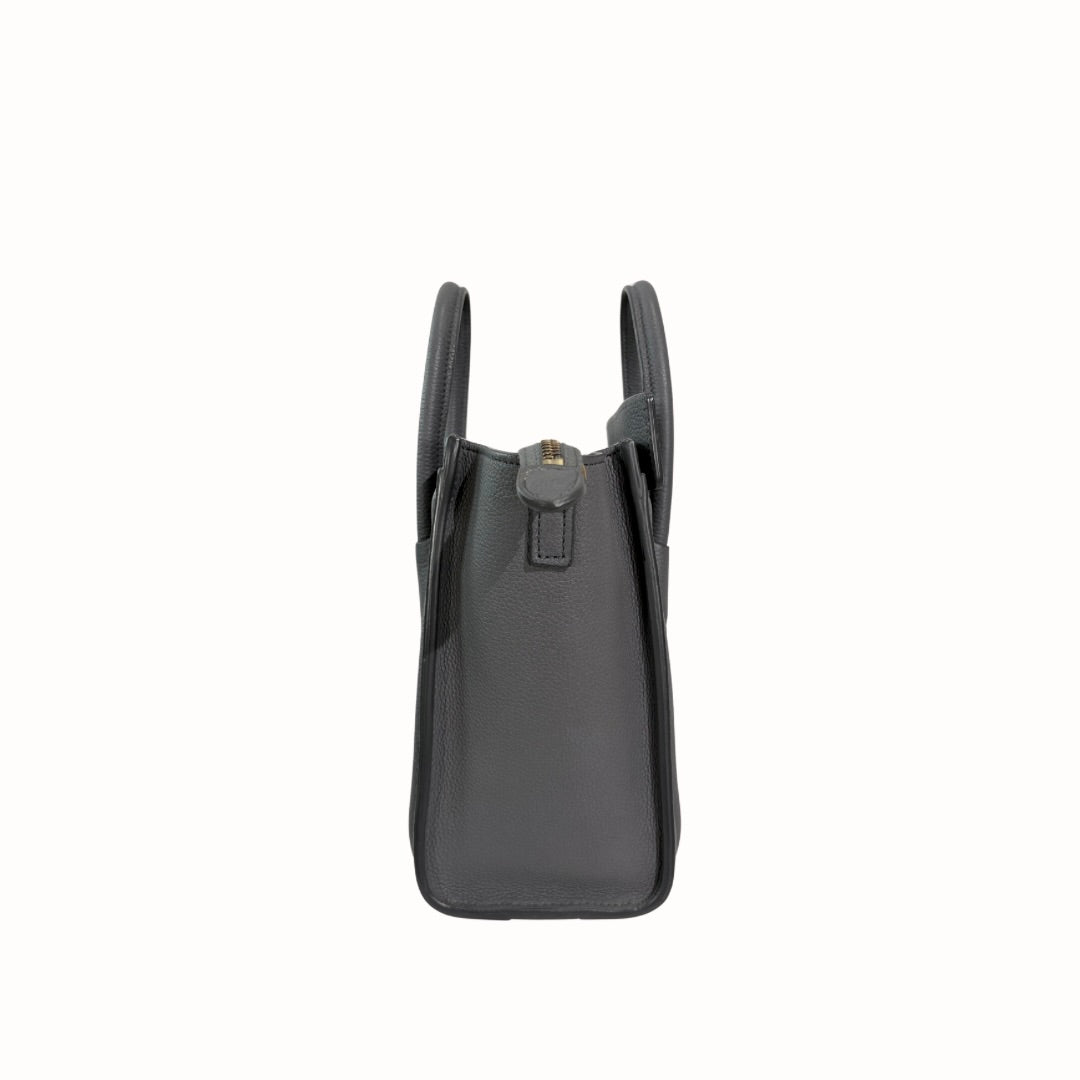 Nano Luggage Grey Kohl Drummed Calfskin Leather