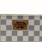 Damier Azur Pochette Milla MM White Gold Hardware