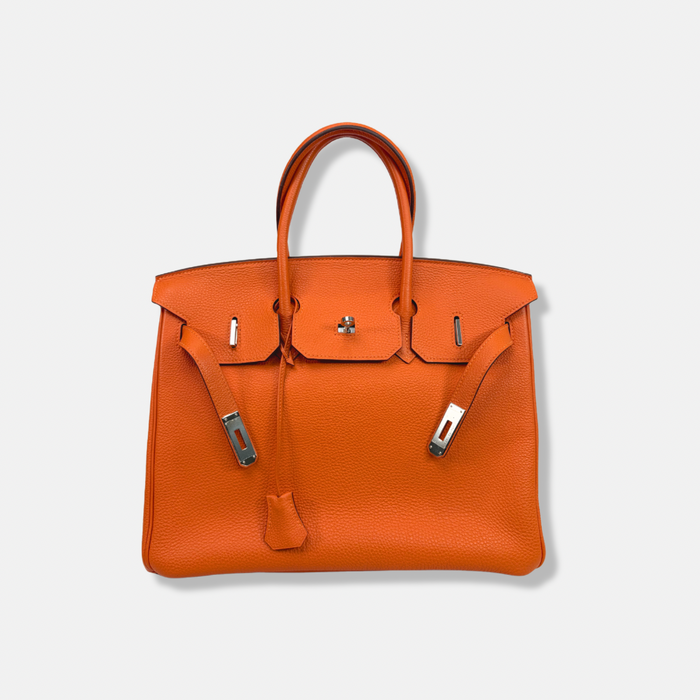 Birkin 35 Orange Togo Palladium Hardware Square N