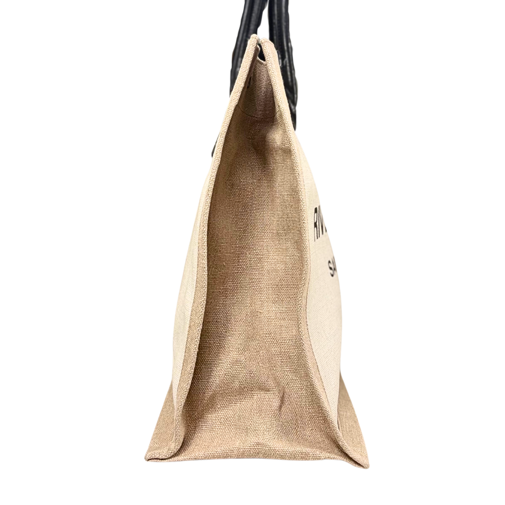 Rive Gauche Tote Bag Gray Silver Hardware