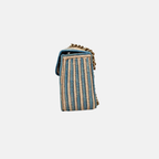 Raffia Woven Blue GG Marmont Shoulder Bag Gold Hardware