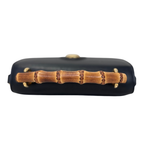 Mini Bamboo Top Handle Bag Black Gold Hardware