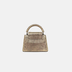 Lizard Capucines Metallic Gold Mini Bag  Silver Hardware